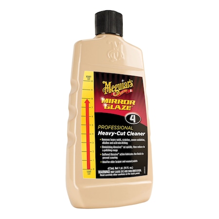 Meguiars Mirror Glaze Heavy-Cut Professional Cleaner Compound, 16 oz Bottle, White, Liquid M0416