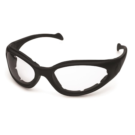 Sandviper Sand Viper Black frame w/foam spatula temple & strap, clear AF, ANSI/CSA 12E90501