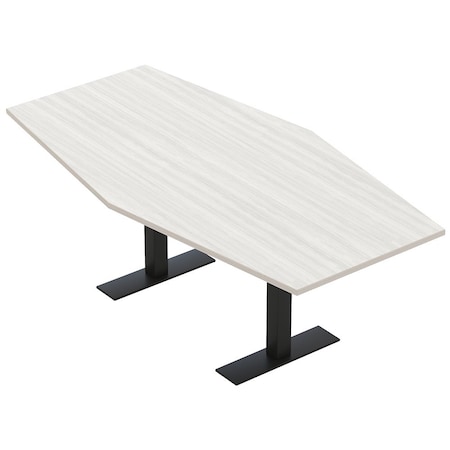 Skutchi Designs 7ft Hexagon Conference Table With Power | Harmony Series | 6 Person Meeting Room Table HAR-HEX.IR-48X84-T.BK-WA7976-NA