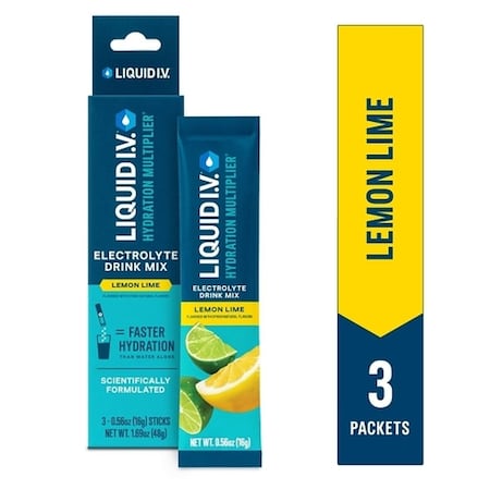 Liquid I.V. Lemon Lime Hydration Multiplier Electrolyte Drink Mix, 1.69 Ounce, 48PK LVM-0301
