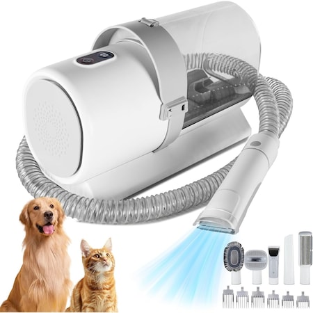 Fluffydream Pet Grooming Vacuum Kits, 2.5L Large Capacity Home Dog Grooming Vacuum with Hair Clippe 3A88PTCLIPDOG5IN1