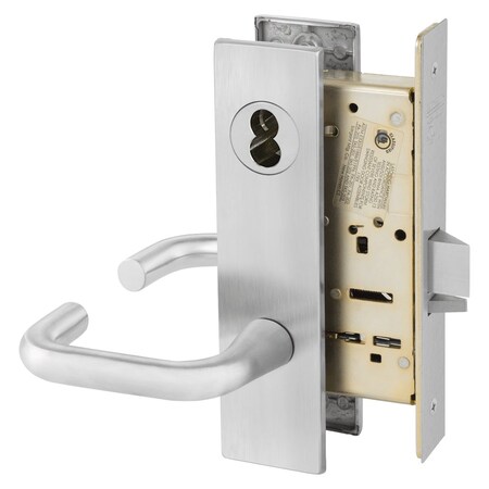 Sargent Classroom Mortise Lock, LE1 Escutcheon, J Lever, SFIC Prep Less Core, Satin Chrome 70-8237 LE1J 26D
