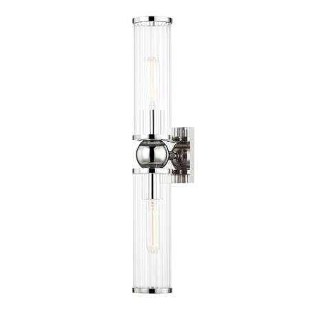 Hudson Valley Lighting Malone 2 Light Wall Sconce 4.5 In. Polished Nickel 5272-PN