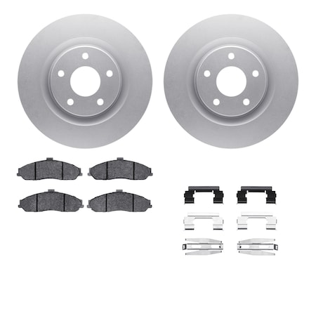 Dynamic Friction Co DFC GEOSPEC Coated Rotors with 5000 Brake Pads - Ceramic and Hardware 4512-46078