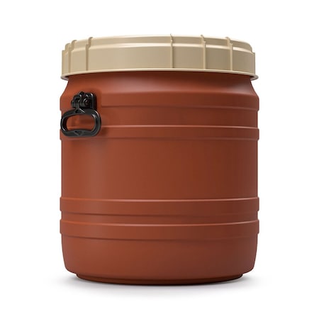 Curtec Wide Neck Drum with lid, HDPE, 55L, Red/Beige, handles 6942-91-971
