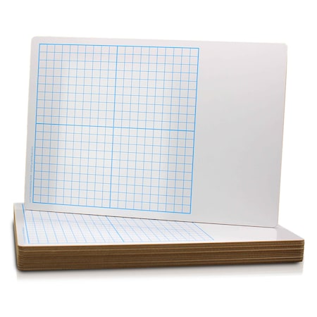 Flipside 11 x 16 Two Sided 1/2" Graph Dry Erase Board Class, 12PK 11262