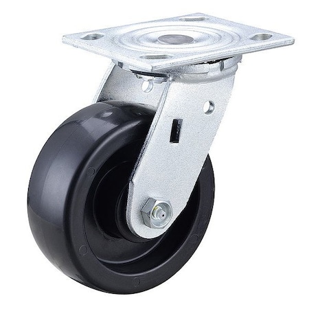 Zoro Select Swivl Plat Castr, Polyolfin, 5 in., 800 lb. 1ULK9