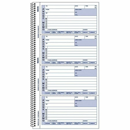 Rediform Memo Style Phone Message Book, Multi RED50076