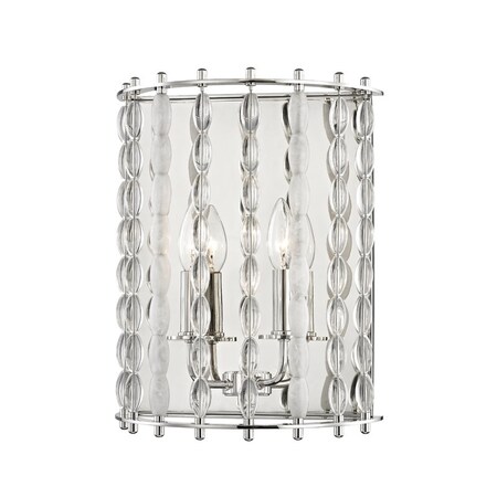 Hudson Valley Lighting Whitestone 2 Light Wall Sconce 11 In. Polished Nickel 9300-PN