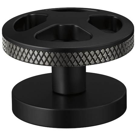 Brizo Litze Widespread Handle Kit, Wheel Matte Black/Luxe Steel HW5332-BLSL