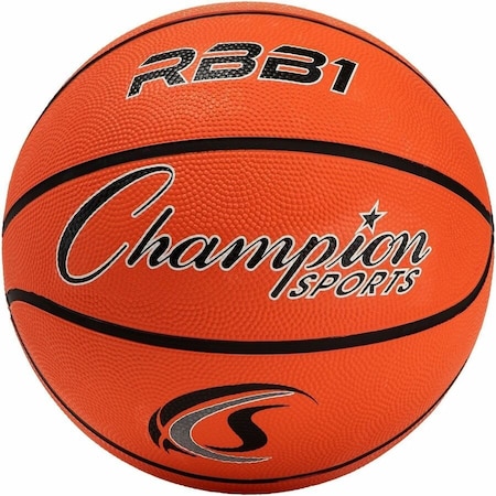 Champion Sports Official Size Rubber Basketball, Orange, Size 7, PK2 RBB1