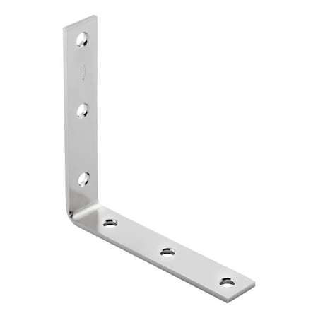 National Hardware Corner Brace, 6 in L, 1-1/8 in W, Stainless Steel N185-706