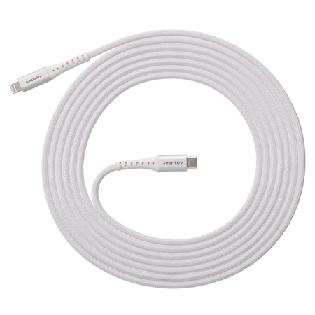 Ventev Alloy Usb A To Apple Lightning High Speed Ultradurable Cable 10ft, White AC10-WHTBX-266503