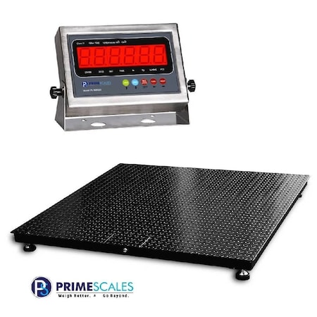 Prime Systems New Floor Scale 48X48, 4'x4', NTEP Legal for trade 2,200 X .5 lb Indicator PS-FS-4X4-2200-NTEP