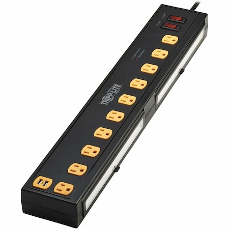 Tripp Lite OutletStrip, Black, 24-13/32in, 10Outlets TLP1006USB