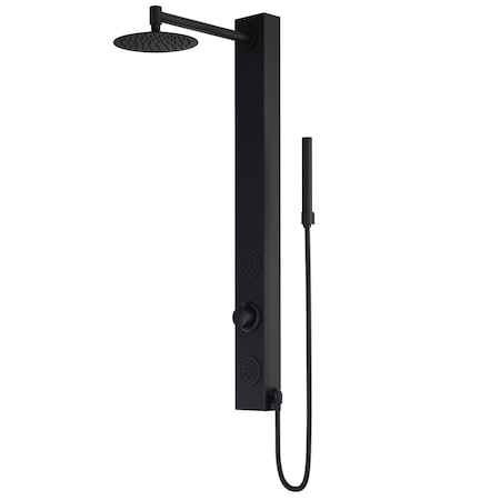 Vigo 39 in. H x 4 in. W 2-Jet Shower Panel System with Round Head and Hand Shower Wand, Matte Black VG08016MB