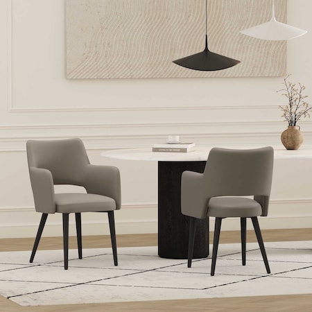 Manhattan Comfort Tremont Dining Arm Chair in Taupe - Set of 2 2-DC104AR-TP
