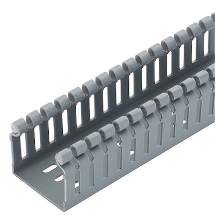 Panduit Wire Duct, Wide Slot, Gray, L 6 Ft H3X4LG6