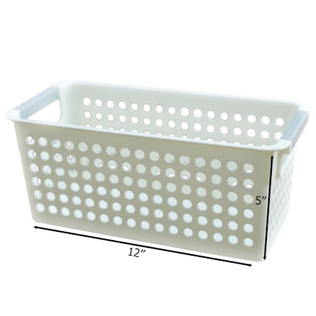 Basicwise Storage Totes, White, Plastic, 3 PK QI003238.3