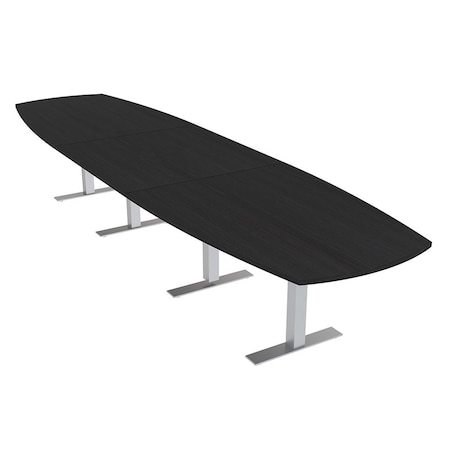 Skutchi Designs Arc Boat Conference Table With Power, 48 in W, 192 in L HAR-ABOT-48X192-T-U999ST19-NA