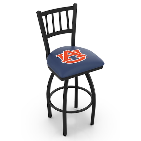 Holland Bar Stool Co 36" Blk Wrinkle Auburn Swivel Bar Stool, Jailhouse Back L01836Auburn