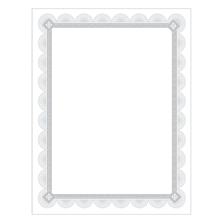 Southworth Premium Certificates, 8.5 x 11, White/Silver with Spiro Silver Foil Border, 15PK CTP2W