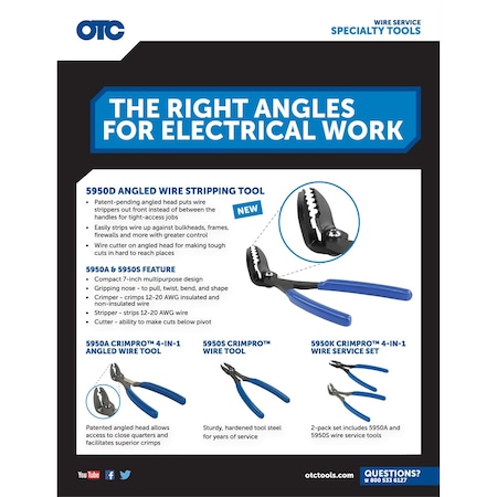 Otc Angled Wire Stripping Plier Tool 5950D