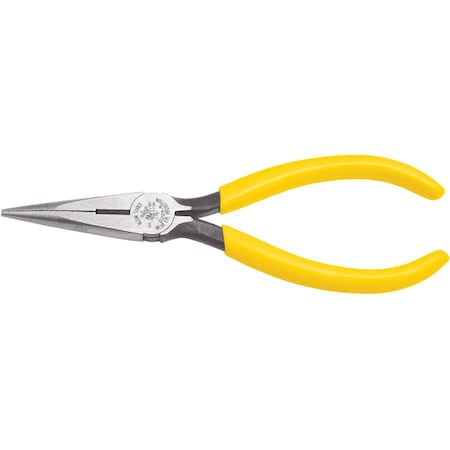 Klein Tools 6 5/8 in D203 Needle Nose Plier, Side Cutter Plastic Dipped Handle D203-6