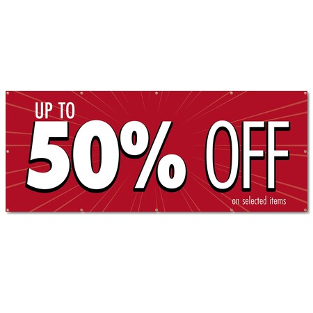 Signmission 50% Off, 48 Inch, Banner B-120-30335
