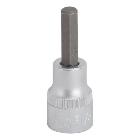 Vulcan Fractional Hex Bit Socket, Chrome, 1/4 in, 3/8 in Drive, 1-7/8 in OAL 3506005820
