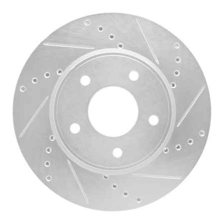 Dynamic Friction Co DFC Brake Rotor - Drilled and Slotted - Silver 631-67103R