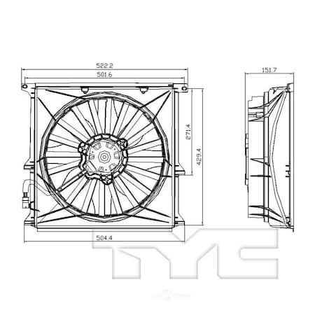 Tyc A/C Condenser Fan Assembly 611440
