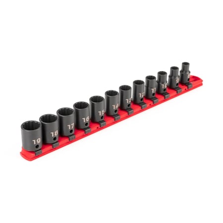 Tekton 3/8 in Drive Impact Socket Set, Metric, 12 pcs SID91110