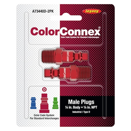 Legacy Quick Connect Plug, 1/4 in, 300 psi, PK2 A73440D-2pk