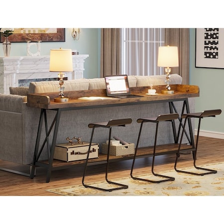 Kioottoo 78.7'' L-Shaped White & Walnut Executive Desk with Cabinet, Shelves & CPU Stand TB-YS0123XT-AB