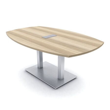 Skutchi Designs Arc Boat Conference Table, 45 in W, 72 in L, Brown HAR-ABOT-48x72-DOU-K525-ESIL