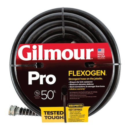 Gilmour 5/8 in ID x 50 ft L Flexogen Garden Hose, Black GI7713