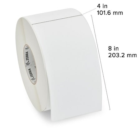Zebra Zebra Direct Thermal Label, Paper, 4" x 8", Z-Perform 1000D, 3" Core, 750 labels/Roll, 4PK 10023701