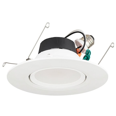 Sunlite 5/6" 11W 1100 Lumens 27K-50K Dimmable White LED Retrofit Gimbal Recessed Downlight Fixture 82084-SU