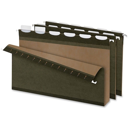 Esselte Ready-Tab 2 Capacity Reinforced Hanging File Folders- Legal- Green, 20PK 42703