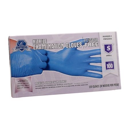 Empress Exam Grade Nitrile Glove Blue Powder Free Small, 1000PK ENES2001