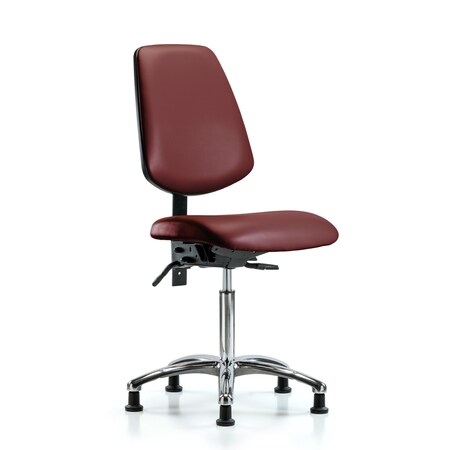 Blue Ridge Ergonomics Vinyl Chair Chrome, Med Bench, Med Back, Glides, Borscht BR-VMBCH-MB-CR-T0-A0-NF-RG-8815