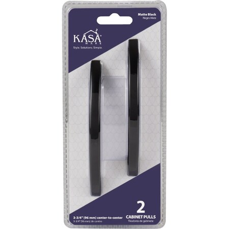 Hardware Resources KasaWare 4-7/8'' Overall Length Matte Black Contemporary Pull, 2PK K83796MB-2