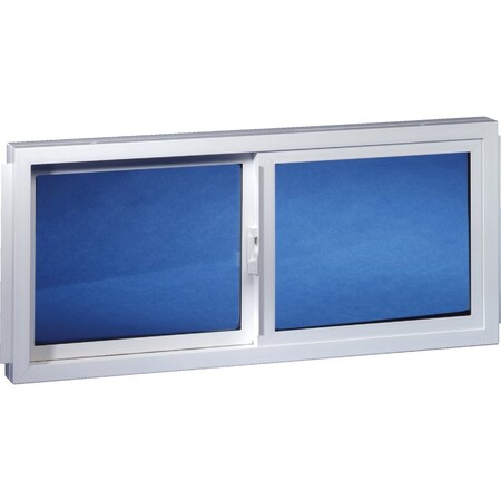 Duo- 31.875'' W. x 23.5'' H White Vinyl Double Slide Basement Window 3224 BDS