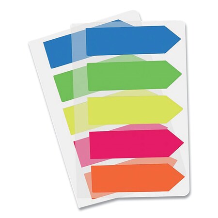 Redi-Tag Removable Small Arrow Page Flags, Blue, Green, Orange Pink, Yellow, 125PK 31118