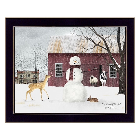Homeroots The Friendly Beasts 1 Black Framed Print Wall Art 415243