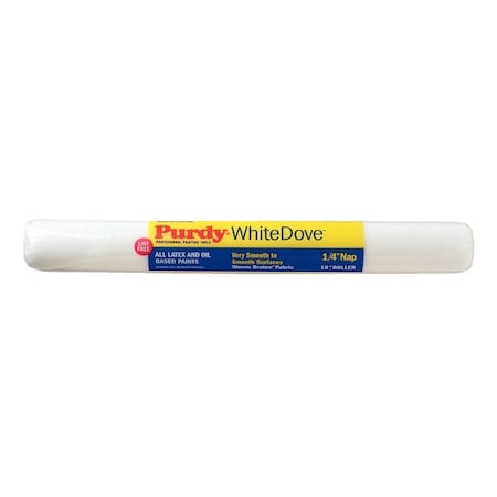 Purdy WhiteDove Paint Roller Cover, 1/4 in Thick Nap, 18 in L, Woven Dralon Fabric Cover 144662181