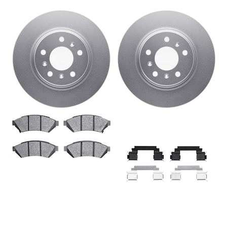 Dynamic Friction Co DFC GEOSPEC Coated Rotors with 5000 Brake Pads - Ceramic and Hardware 4512-52036