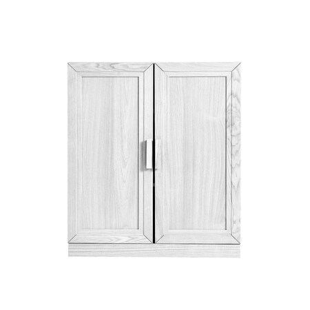 Homeroots Set Of Two White Wood Corner Accent Cabinet With Two Doors 719691