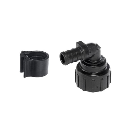 Flair-It PEXLOCK Pipe Elbow, 1/2 x 3/4 in, MGH, Black, 100 psi Pressure Pair 30818
